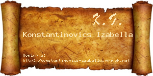Konstantinovics Izabella névjegykártya